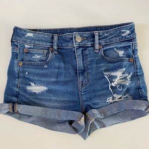 American Eagle women’s jean shorts High rise super stretch